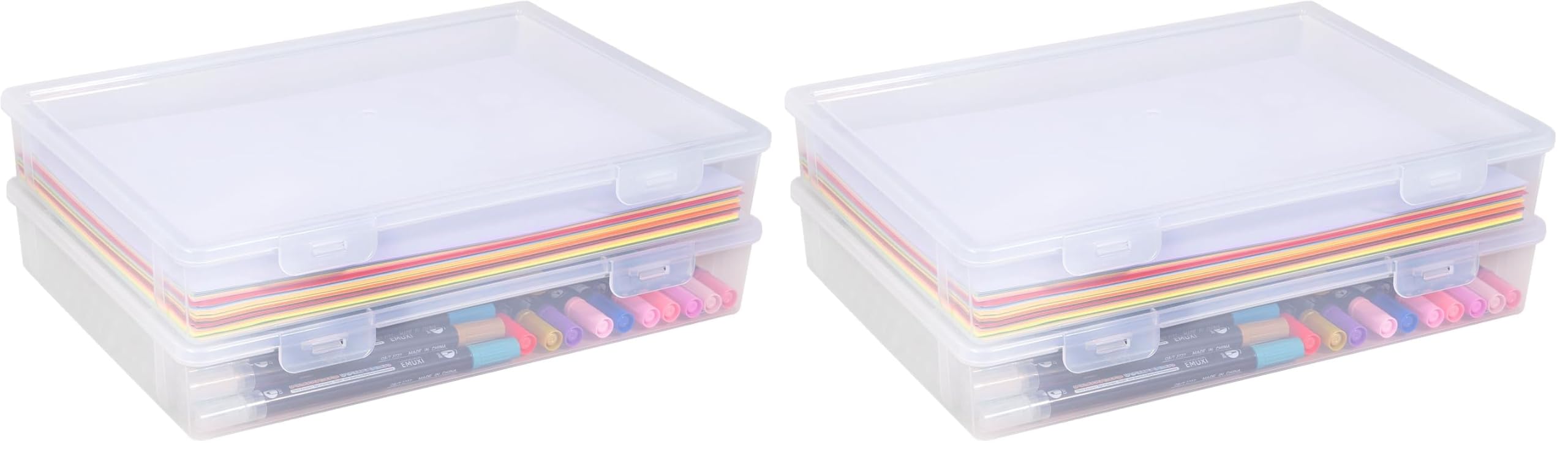 Boîte de rangement transparente Carehabi A4 pour organiser les jouets et loisirs créatifs