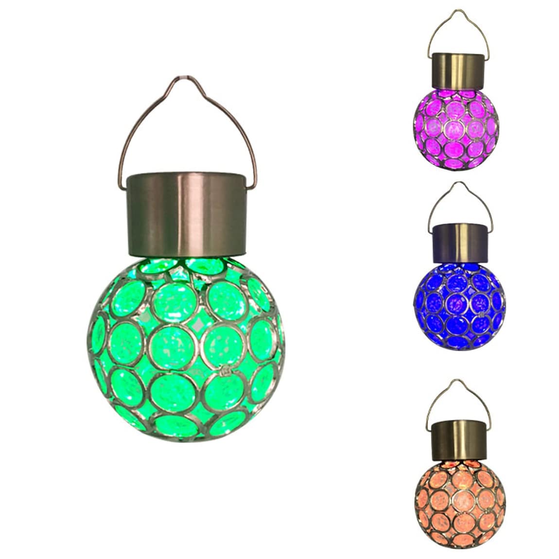 2Pcs Solar Outdoor Hanging Lanterns with Handle Retro Solar Lights Patio Decor Patio IP65 Waterproof Yard Art Garden Accessories Outdoor Decorations for Christmas Porch Lawn