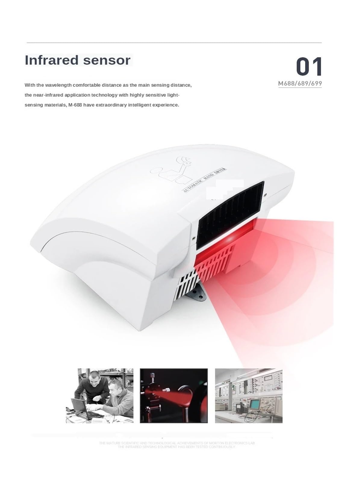 Secador de Manos, Secador de manos inteligente montado en la pared, secador automático, sensor infrarrojo, aire for baño hotel(Hot and cold wind 05)