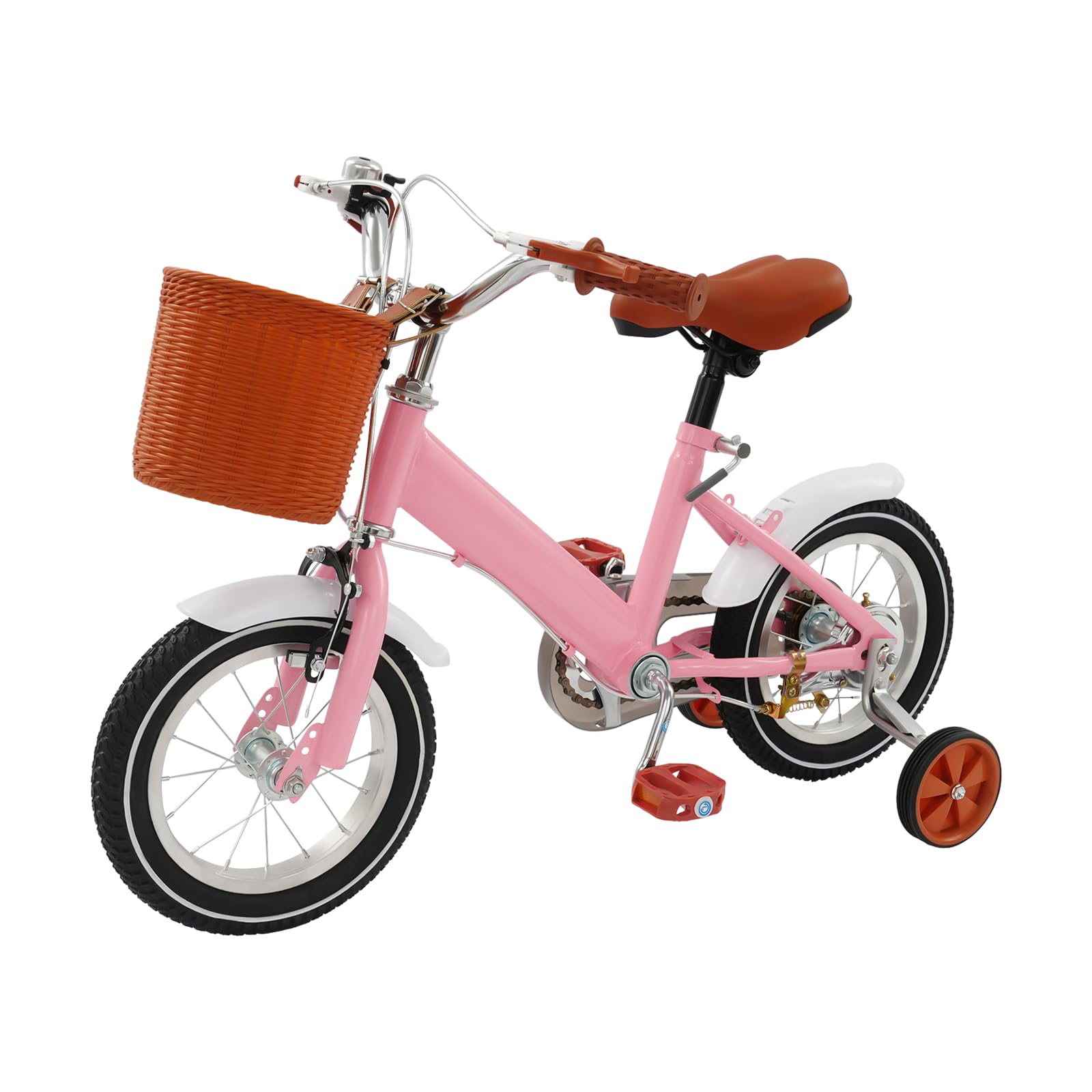 Suggerimento regalo per bambini: bicicletta per bambini da 12 pollici con ruote di supporto – Bicicletta educativa regolabile in altezza per bambini dai 2 anni in su con cestino e campanello (rosa)