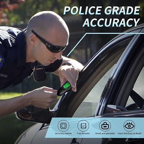 Miniatura 6 de Probador de alcohol Flagfront portátil alcoholímetro personal de grado profesional, precisión digital LCD, probador de alcoholímetro, boquillas