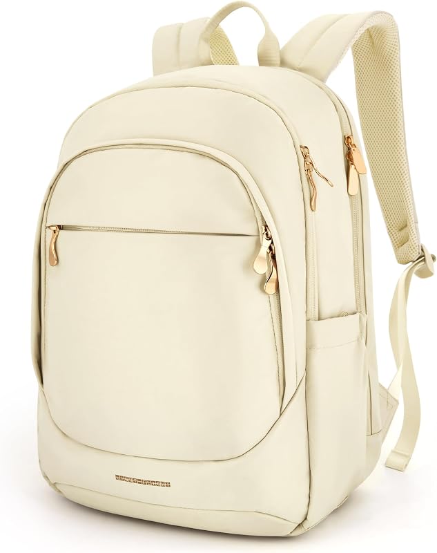Mochila de viaje para mujer, mochila para portátil de 15,6 pulgadas | Se adapta a una computadora portátil de 15,6 pulgadas, tamaño de equipaje de mano personal, nailon resistente al agua, cremallera dorada, mochila para viajes diarios a la universidad y al trabajo