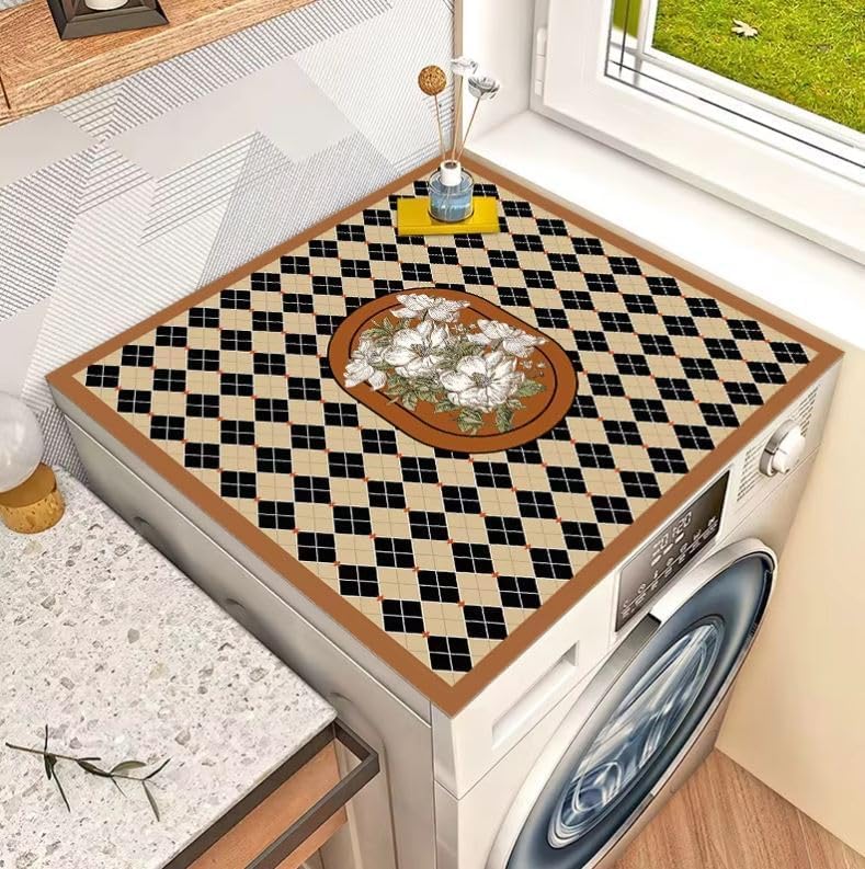 Image of Washing Machine Top Protective Mat,Countertop Absorbent Table Top, Quick-Drying Refrigerator Base, Microwave Oven Protection Pad Laundry and Dryer Covers for Laundry Room and Kitchen (AB-03)