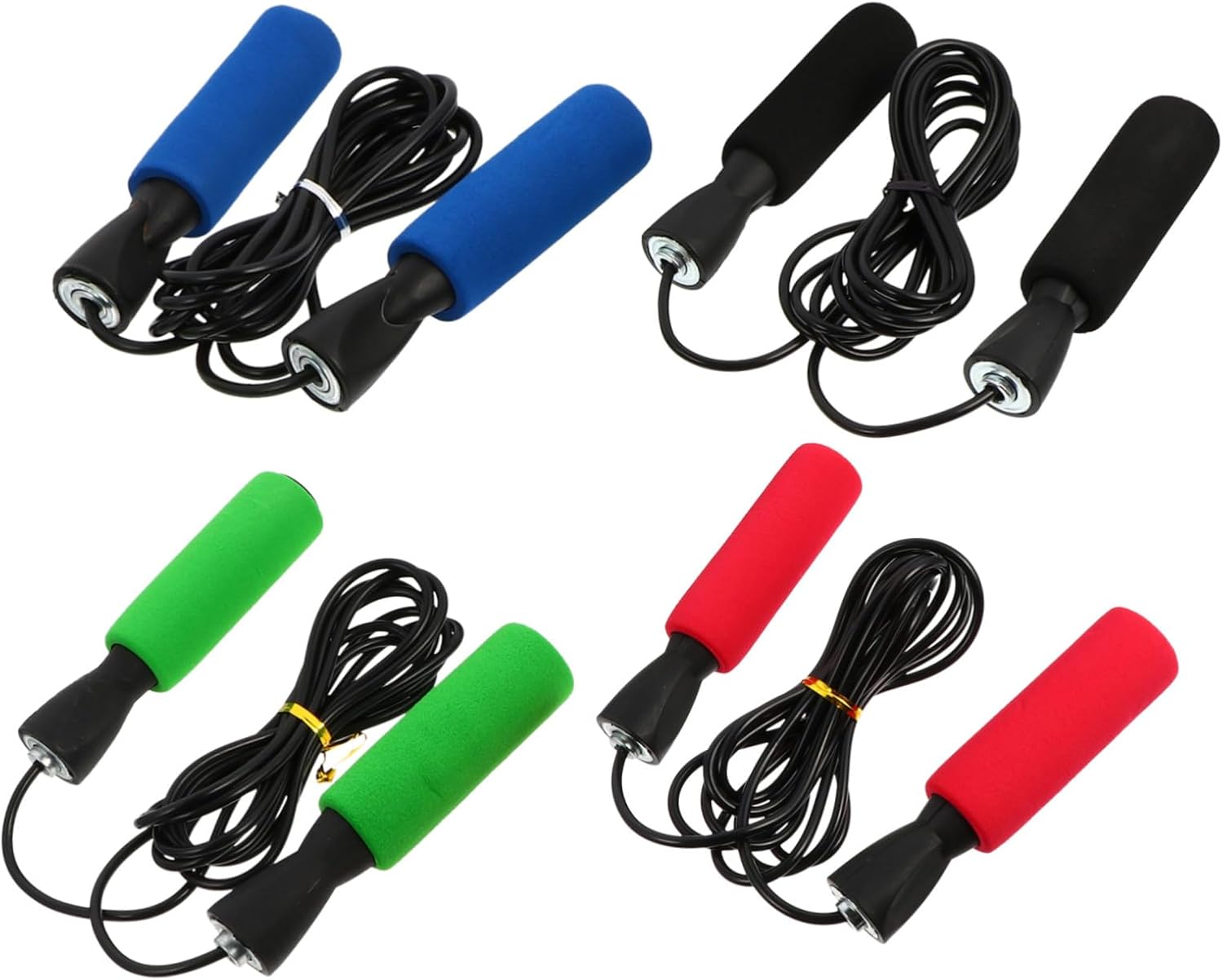 4Pcs Colorful Handle Jump Ropes for Fitness Training Lightweight Skipping Cables for Cardio Weight Loss and Functional Workouts Suitable for All Ages Compact and Easy to Carry
