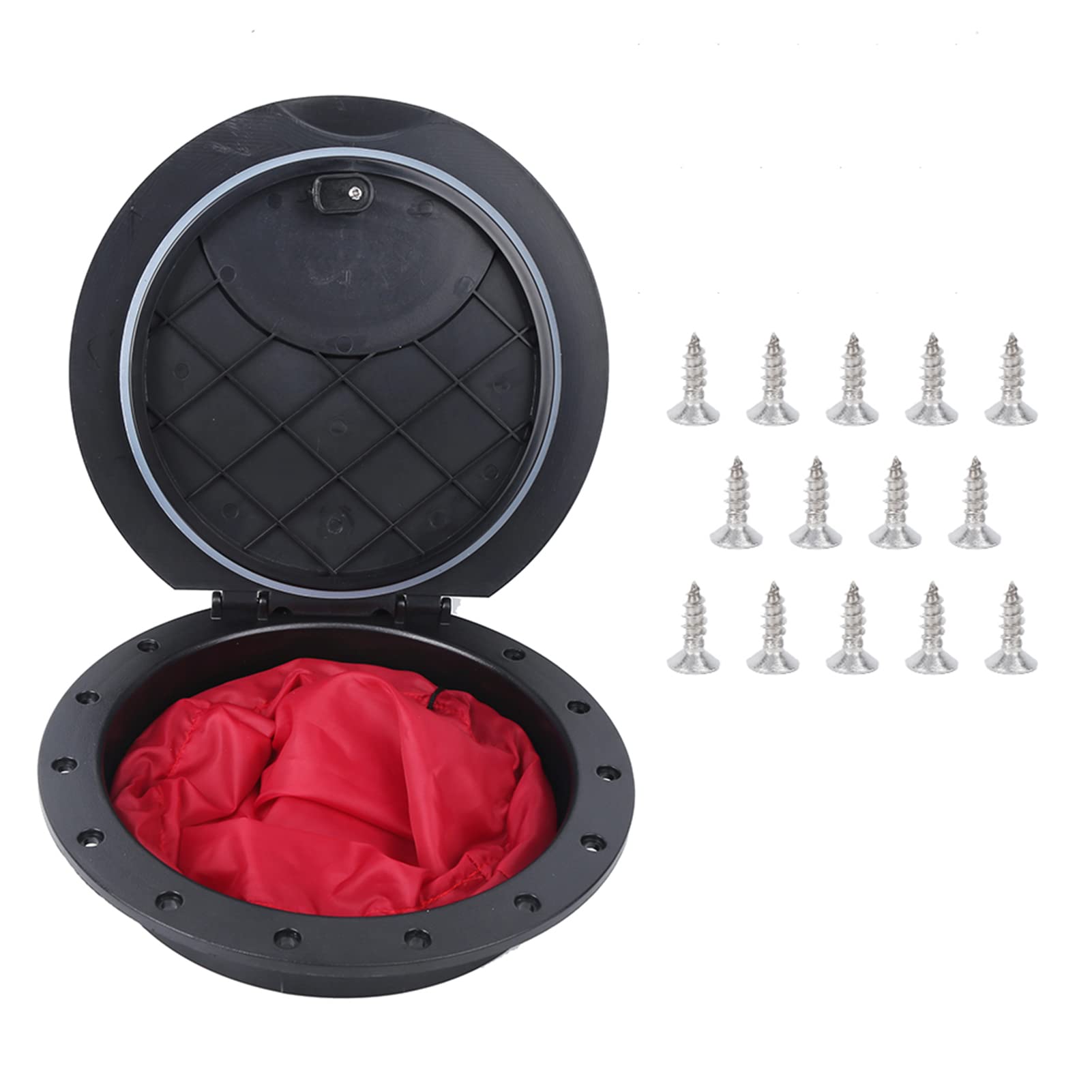 Topyond 9IN Standard Round Canoeing Compartment Cover Kit, Lightweight, Sturdy Accessory for Fishing Boat and Canoeing, Impact ABS Plastic Access Cover