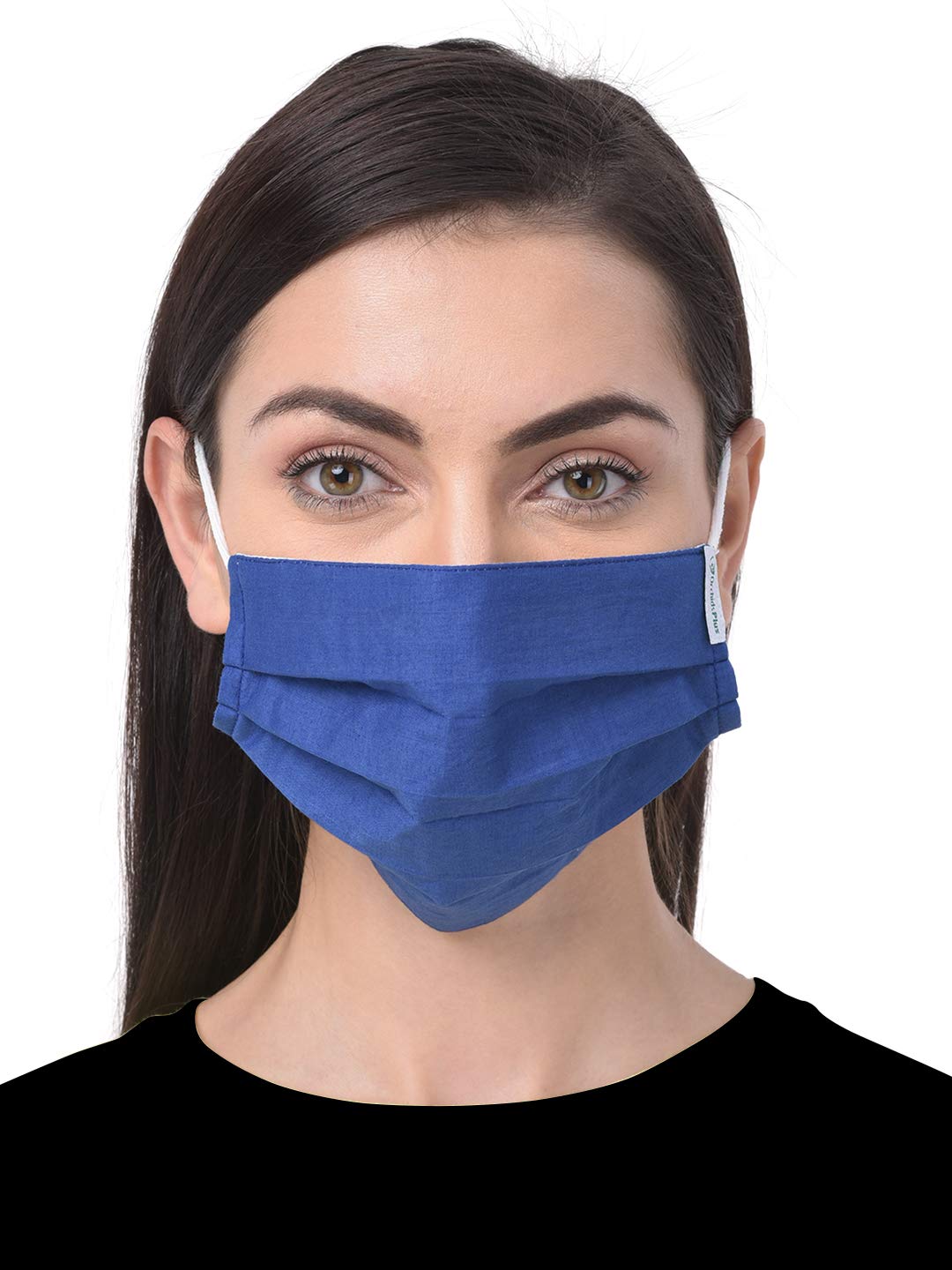 OrchidsPlus 6 Ply Protect Face Mask | 6 Layer (2 Layer 100% Cotton, 4 Layer Melt Blown Filter) | Reusable | Washable | High Filtration Efficiency (10, Royal Blue)