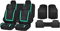 Vista 20 de FH Group Fundas de asiento de automóvil, accesorios interiores para automóviles, juego completo de fundas de asiento de tela plana única azul