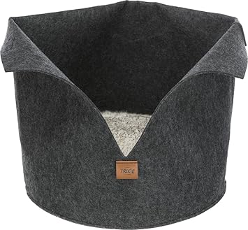 Trixie: - Round Felt Luise Pet Bed | Ideal for Pets who Love to Curl Up | Made with Polyester Cover and Fleece Filling Keeps The Pets Warm | Perfect for Pets who Like to Sleep in a Bunch- 40 cm