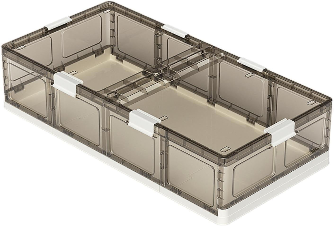 under Bed Folding Storage Box Container Clear with Mute Wheels Storage Bin Closet Organizer for Home under the Sofa Farmhouse