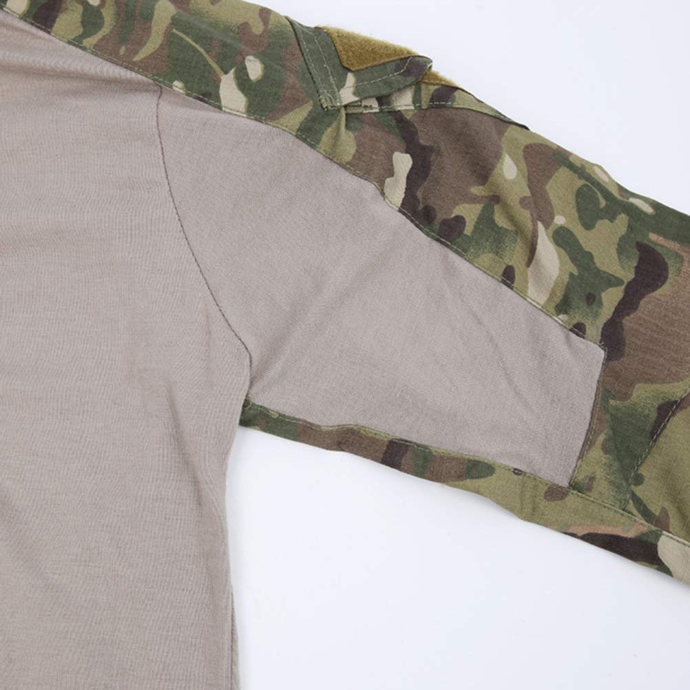 Minetom Uomo Camicia Militare Combattere Sottile in Forma Maglietta Lungo Manica Combat Tattica Airsoft Outdoor Shirt BDU Camouflage Tattico Paintball Camicie Shirts