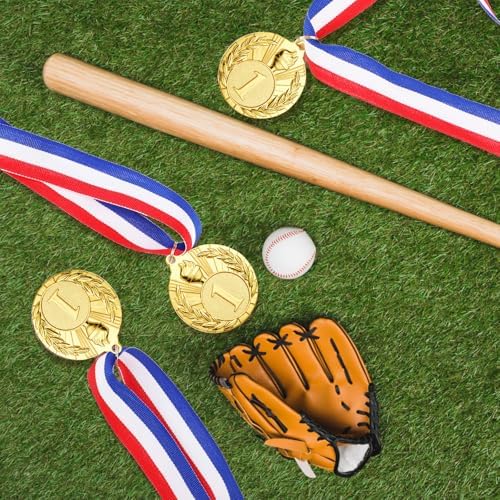 12 Pcs Gold Medals for Awards, 1st Place Award Medal for Adults, Torch Metal Award Medals with Neck Ribbons for Tournaments, Competitions, Sports, 2 inch — view 2