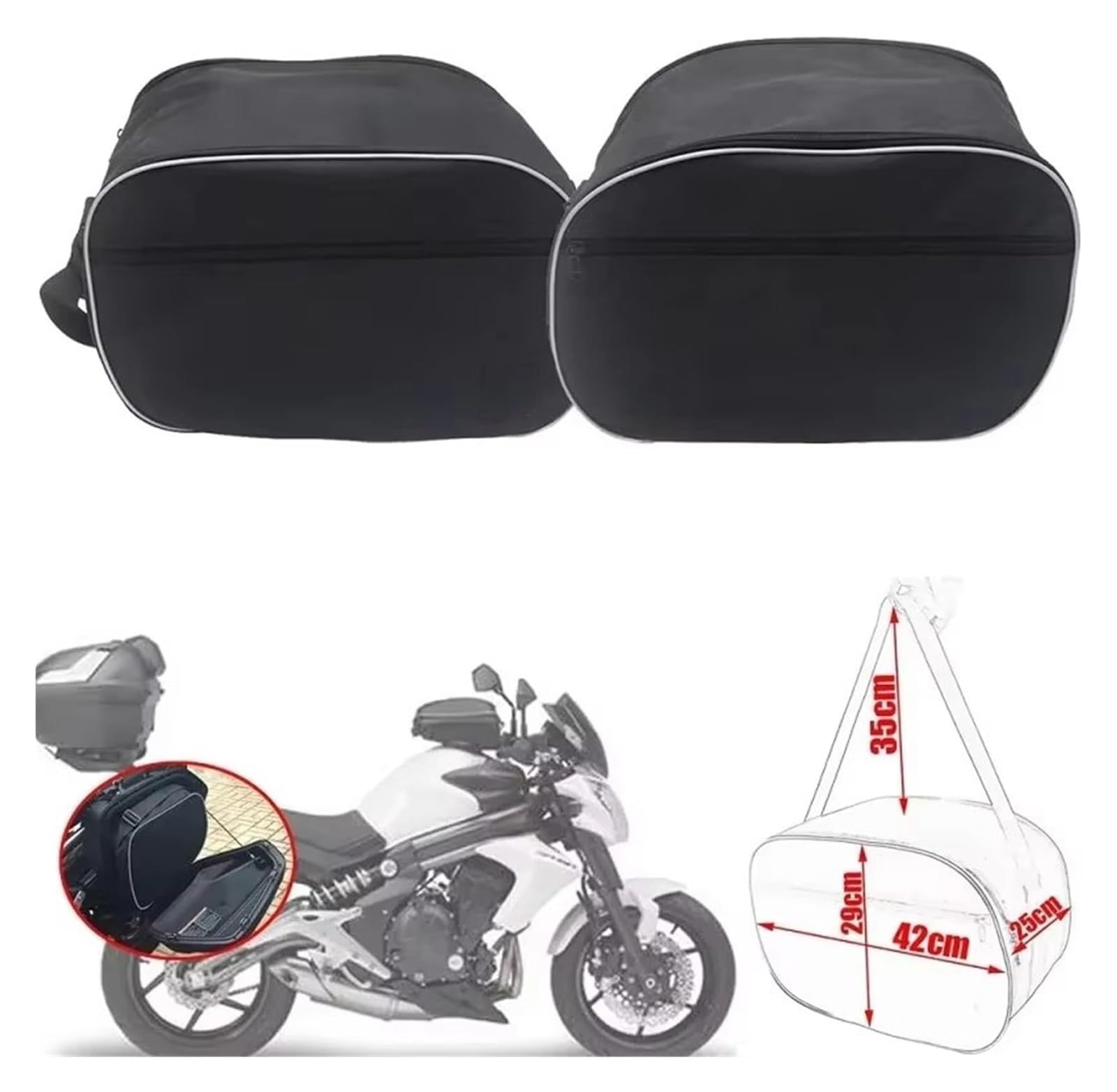 Moto Paraurti Borsa per V35 Moto Impermeabile Multifunzionale Bagaglio Imbottitura Laterale Interno da Sella Borsa(1pc Right)