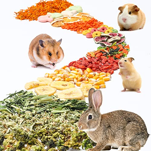 Dampet 18 Grids Bunny Natural Mix Treats, Bunny Chew Toys, Guinea Pig Snacks，Healthy Bunny Treats,Rabbit Chew Toys,Small Animal Treats #TOP5