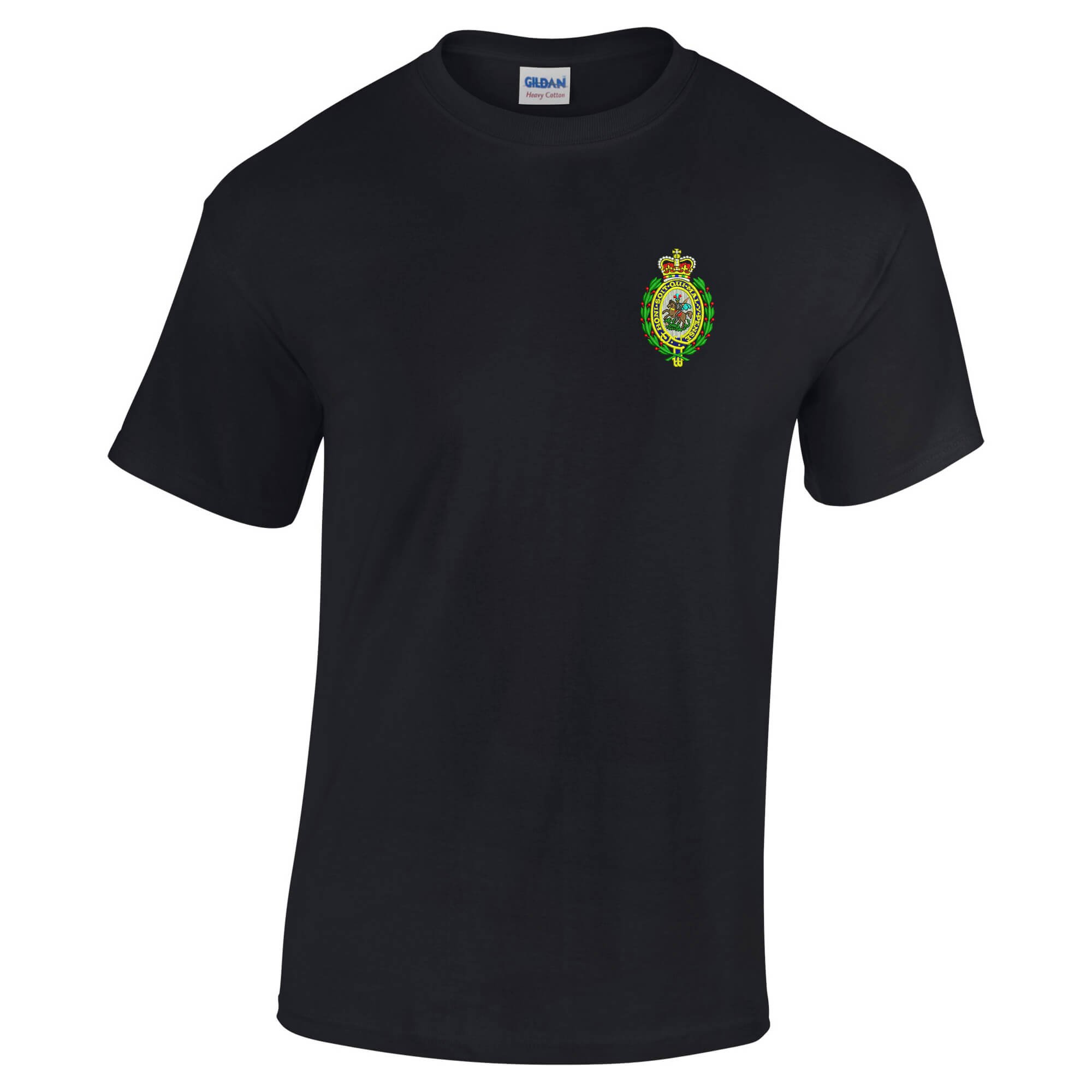 Pineapple Joe's Men's Black Royal Regit Of Fusiliers Embroidered T-Shirt - Medium