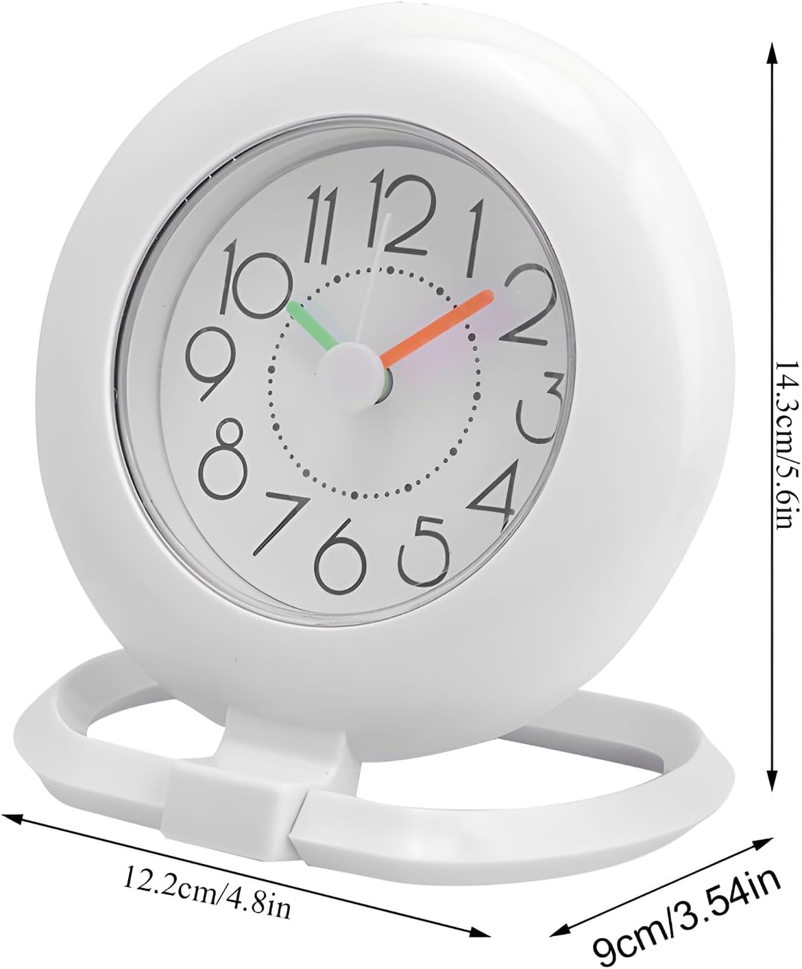Waterproof Shower Clock, Hanging Table Clock, White