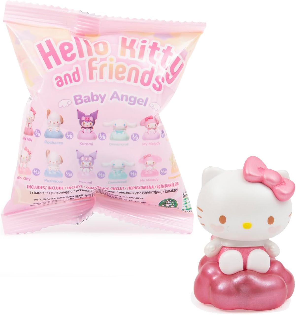 Hello Kitty 1 koleksiyon figürü, 4 cm, Baby Angel serisi, 3 yaşından büyük çocuklar için, HKT45