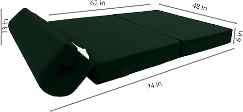 Miniatura 32 de Sofá cama plegable color gris de espuma, 6 pulgadas. Grosor x 32 pulgadas, ancho x 70 pulgadas. Cama de Invitados, cama plegable con espuma de alta