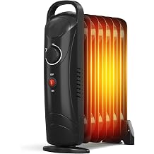 Oil Filled Radiator Heater, Portable Space Heater with Overheat Protection, 700W, Black