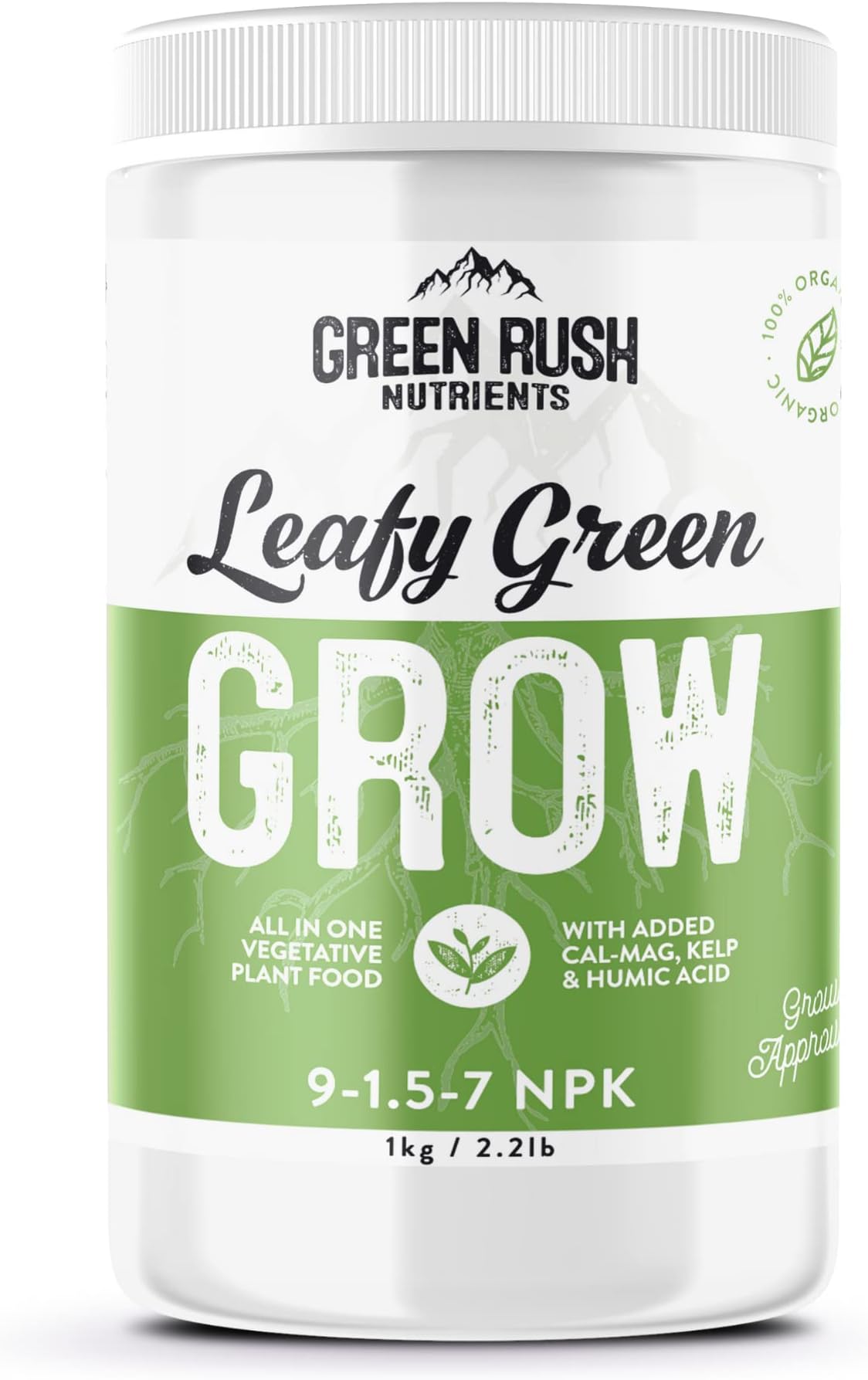 Organic Leafy Green Grow Plant Food Nutrient for Vegetative & Grow Stage Plants (1 kg)