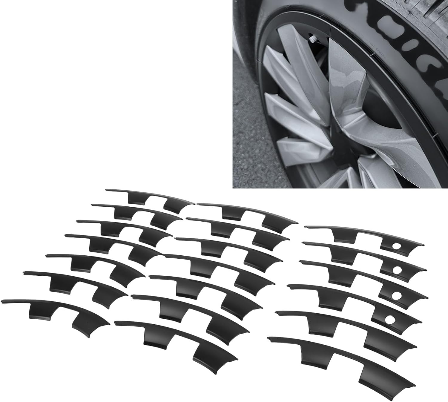 Luocute Wheel Rim Protector, Anti Scratch Rim Guard Replacement for Y 2025 2026 20 Inch Helixs Wheel, Car Tire Trim Rings with High Strength Snap Buckle Design (Black)