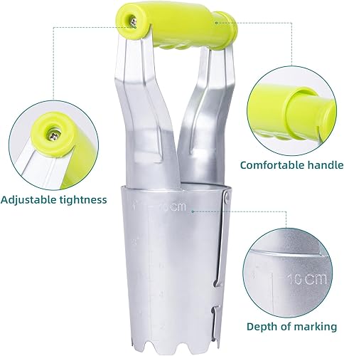 Miniatura 2 de Juego de herramientas para plantar jardinería, conveniente para cavar agujerosllenar hoyos, con marcado de profundidad, plantas más uniformes,