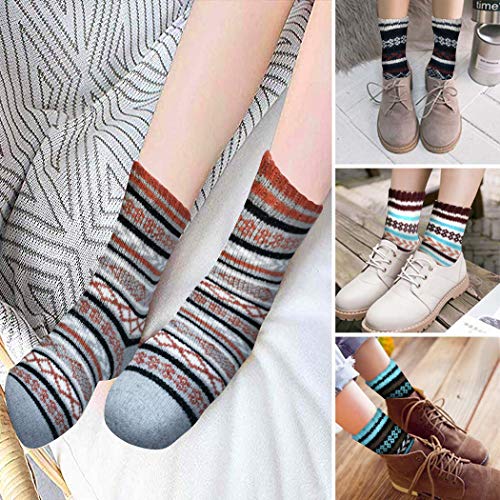 MORECOO 5 Pair Womens Thick Wool Soft Warm Crew Socks - image 7