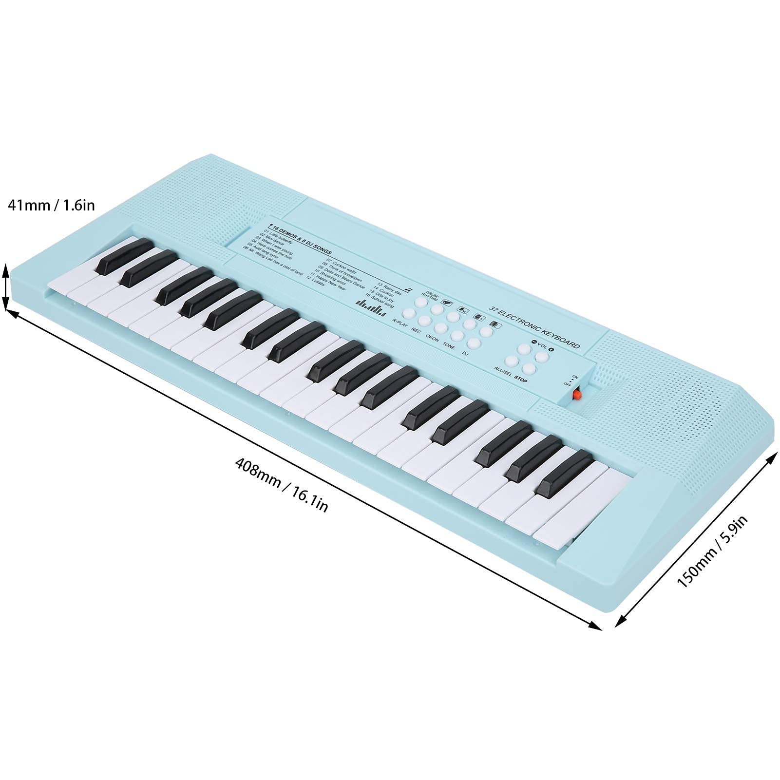 BF-3738 Electric Piano with 37 Keys Music Keyboard, Learning Instrument for Students Keyboard with Adjustable Music Volume for Beginners (Blue