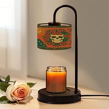 Candle Warmer Lamp with Timer and Dimmer, Vintage Skull Roses Sun Moon Celestial Retro Colors Wax Melt Warmer with 4 Bulbs, House Warming Birthday Gifts for Women Mom New Home Decor