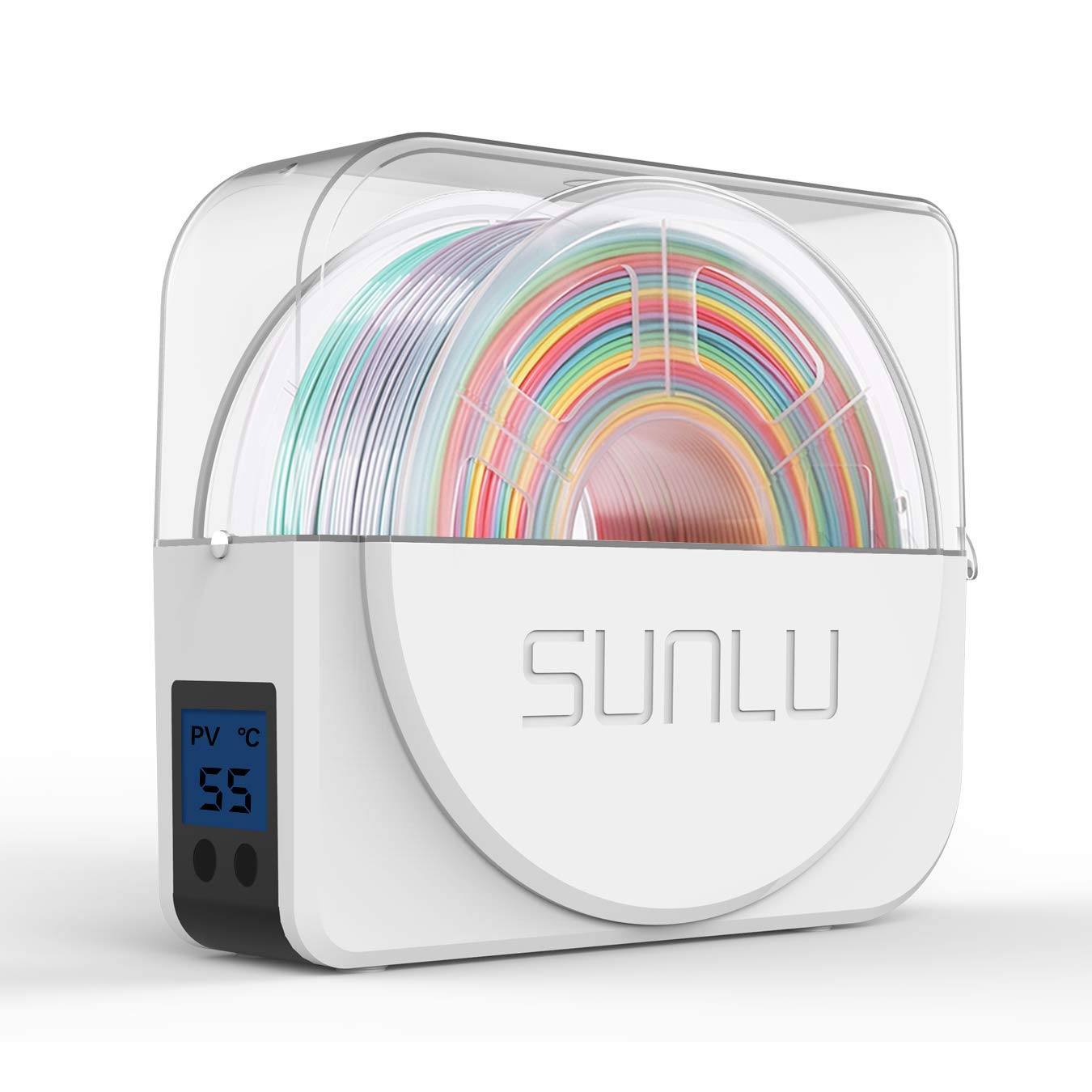 SUNLU Oficjalna Suszarka do Filamentu z Wentylatorem Cyrkulacyjnym, Pudełko do Przechowywania i Suszenia Filamentu do Drukarki 3D 1,75 2,85 3,00mm, Eliminuje Wilgoć z Filamentów, S1 Plus Biały