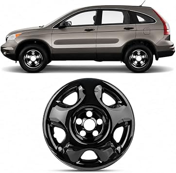 17 Inch Glossy Black Wheel Skins Compatible with 2007-2011 Honda CR-V, Snap-On Wheel Covers for Matching Factory Wheels, Set of 4