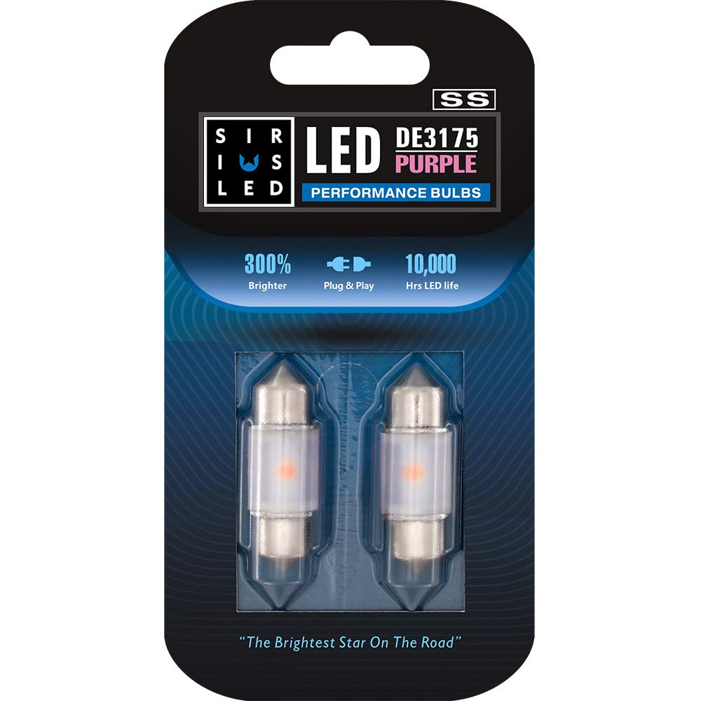 SIRIUSLED - SS DE3175 31MM LED Festoon Bulb for Car Interior, Map, Dome, Courtesy, Door, Trunk, Cargo, License Light with Cylinder Design Smooth Brightness Plug and Play Pack of 2 (Purple/Hot Pink)