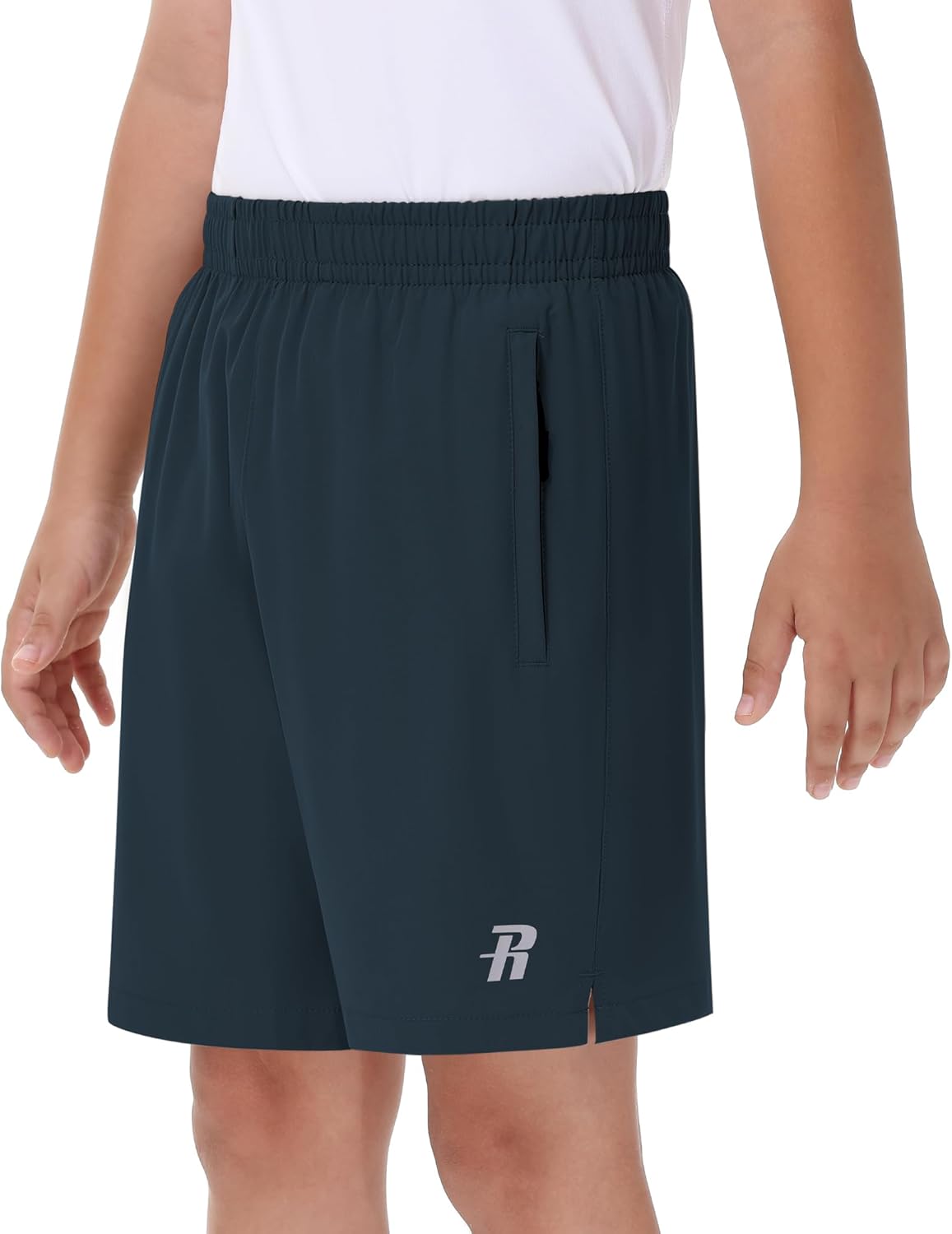 Runhit Boys Athletic Shorts Quick Dry Running Shorts for Youth Kids Lightweight Basketball Soccer Gym Shorts Zipper Pockets