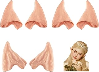 Kbraveo 3 Pairs Latex Soft Elf Ear Fake Ears Ear Tips for Halloween Cosplay Costumes Themed Party Accessories