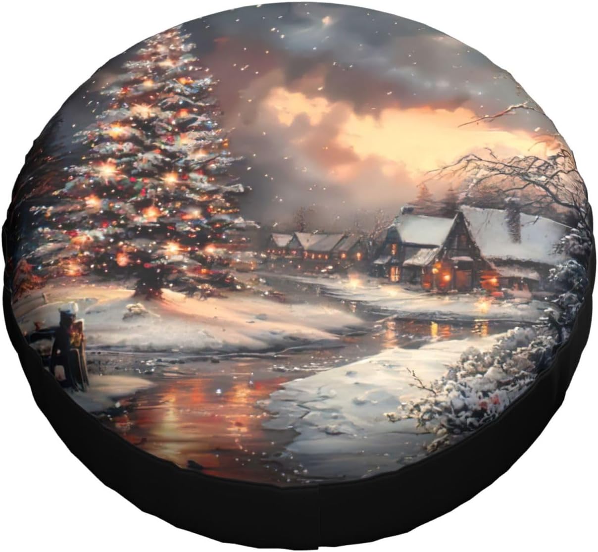Merry Christmas Print Tire Cover Universal Spare Wheel for Trailer Rv SUV Truck Camper Travel Accessories