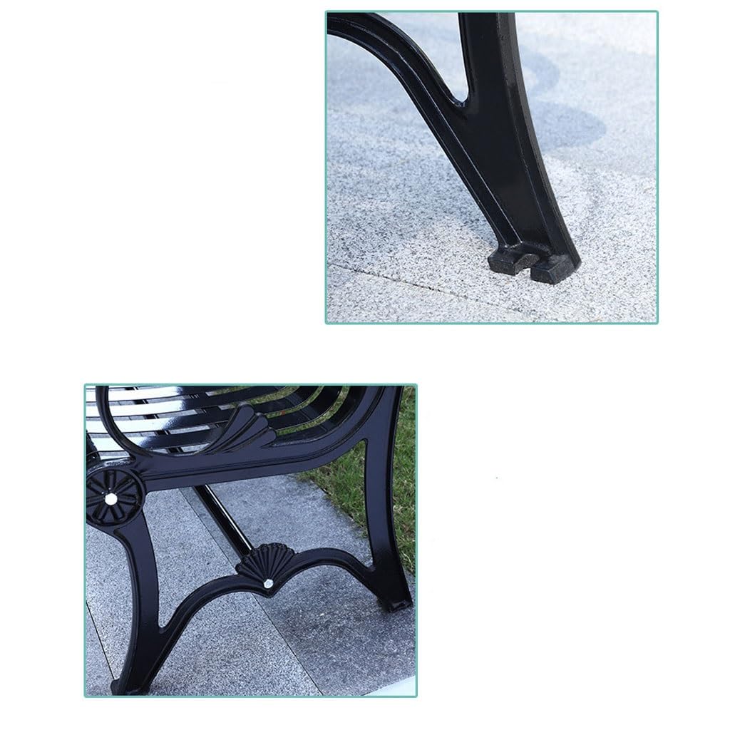 Panca da Giardino Sedie da Parco Panchine da Esterno Sedie da Giardino in Ferro for quartiere for Il Tempo Libero Doppi posti Panchine da Parco for Esterni Plaza Arredo per Veranda(B,180CM)