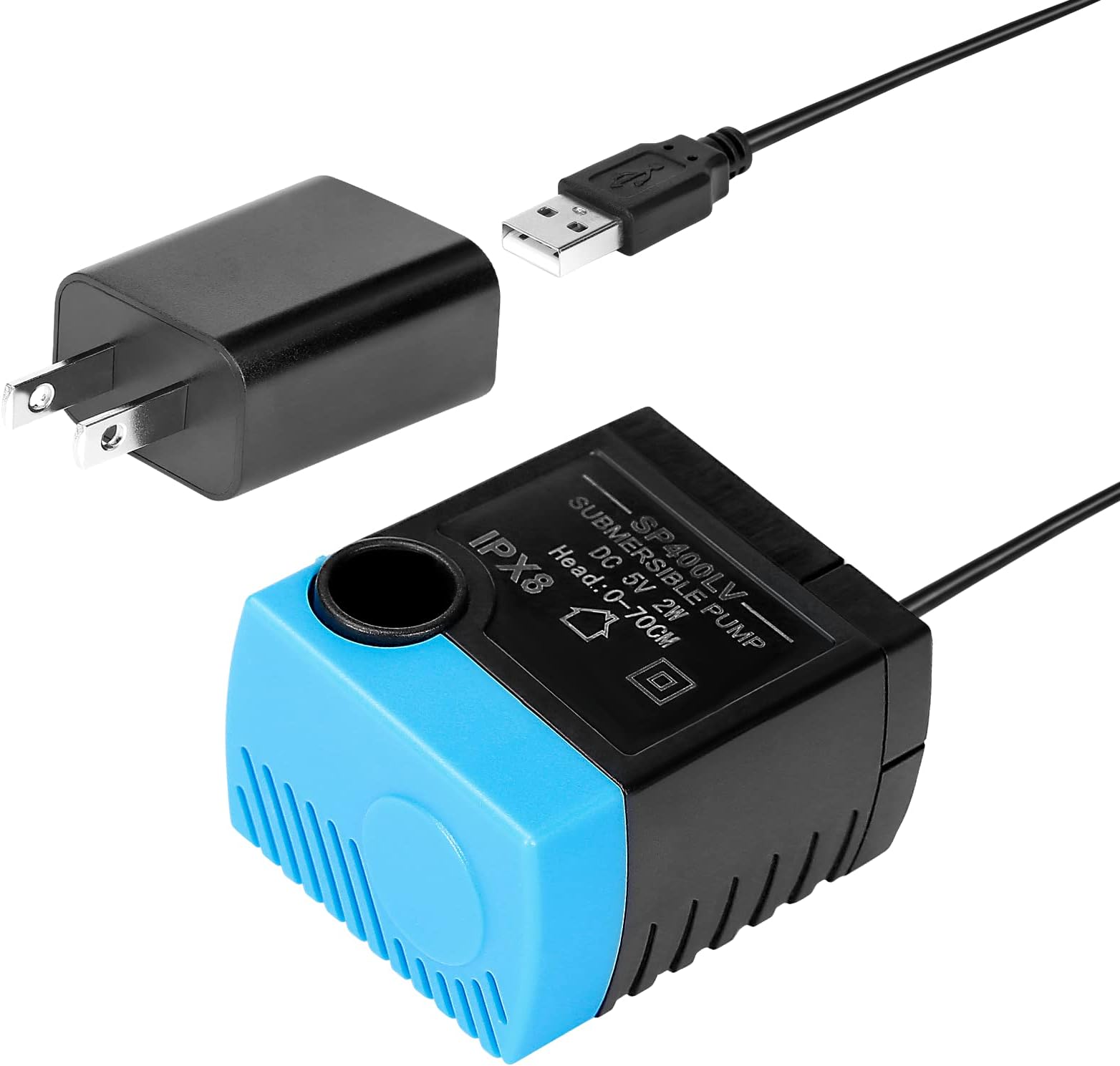 Replacement Pump for Pet Drinking Fountains - SP-400LV USB Replacement Pump with Adaptor-Compatible with Butterfly, Ceramic, Stainless Steel and 360 Dog & Cat Water Dispensers