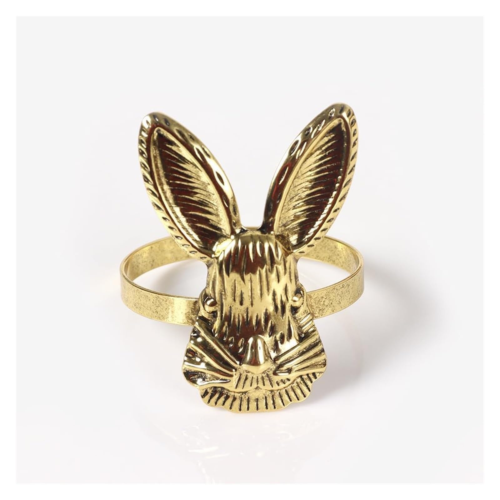 Hebilla de Metal servilletero servilletero Anillo, 12 Piezas de Hebillas for manteles de Boda con Forma de Cabeza de Conejo, Anillos de Papel for Toallas de decoración de Hotel(Gold)