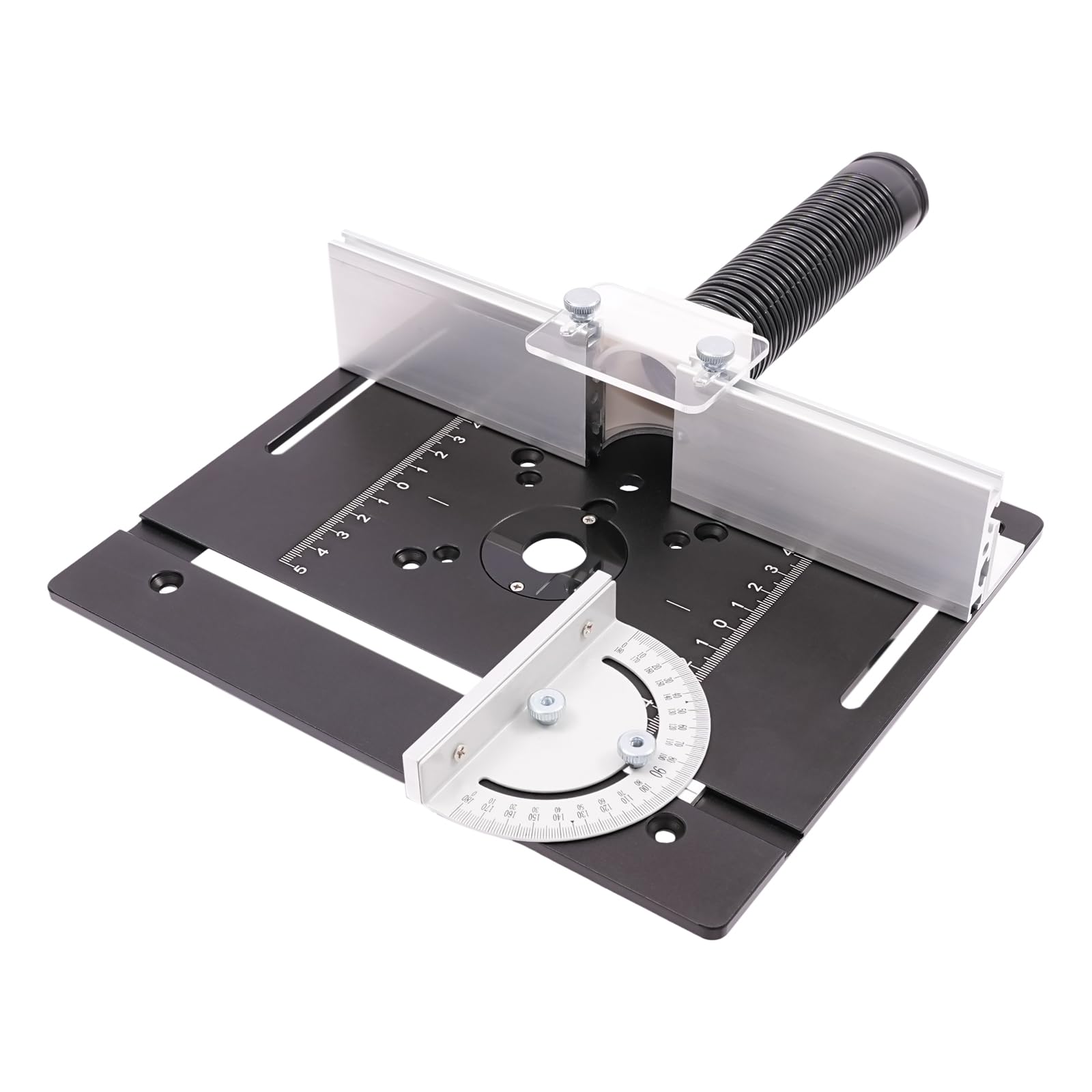 Router da tavolo, in lega di alluminio, fresa per legno, router da tavolo, piastra per pialla con stencil obliquo, piastra per fresatura, strumento ausiliario per incisione, piastra per fresatura