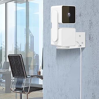 Haoyou Metal Wall Mount Bracket for Wyze Cam Pan V3/V4 Wyze Cam V4/V3 Adhesive No Drill Indoor/Outdoor Installation (2 Pack White)