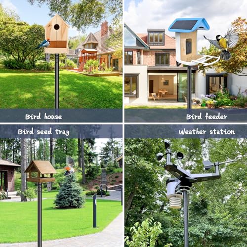 image for Gtongoko Smart Bird Feeder Pole 63 Inch Bluebird House Pole for Outdoo