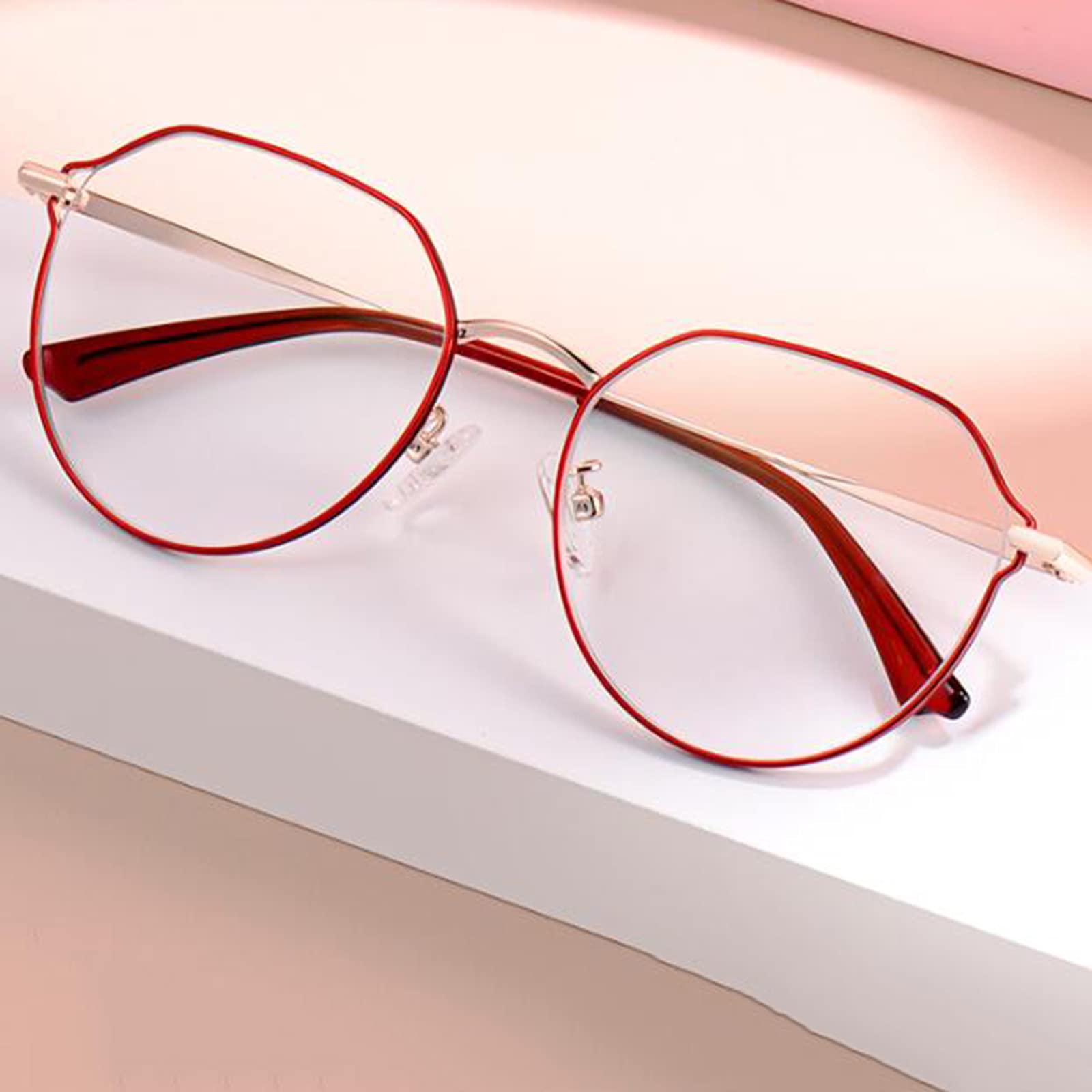 Damskie Okulary Do Czytania Z Dużą Metalową Oprawką, Blokujące Niebieskie Światło, Modne Okulary Komputerowe Przeciw Zmęczeniu Oczu/2.5