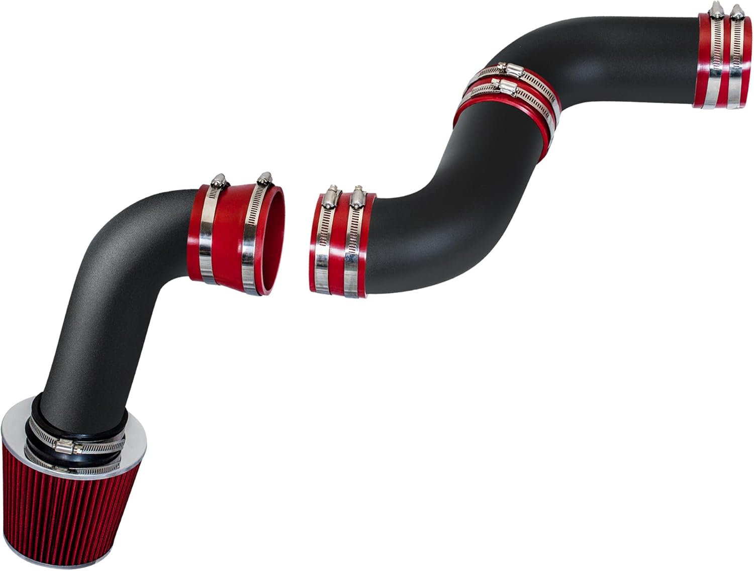 Rtunes Racing Black Pipe Cold Air Intake Kit + Filter Combo Red Compatible For 99-06 Chevy Silverado 1500 / GMC Sierra 1500 4.3L V6 / 07 Classic 4.3L