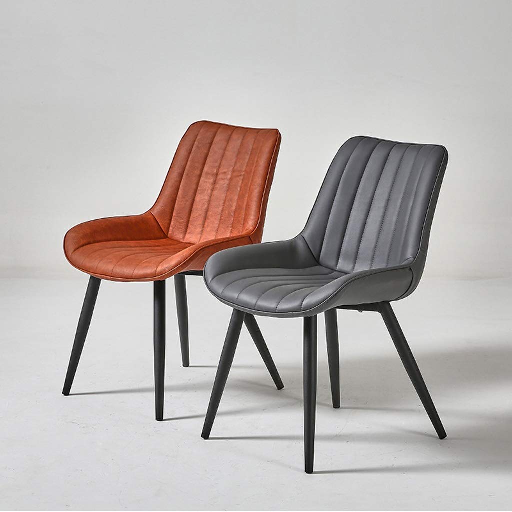 Slish Chaises de salle à manger imperméables en cuir synthétique avec pieds en métal – Chaises d'appoint de cuisine et de salon pour salle à manger moderne (couleur : )