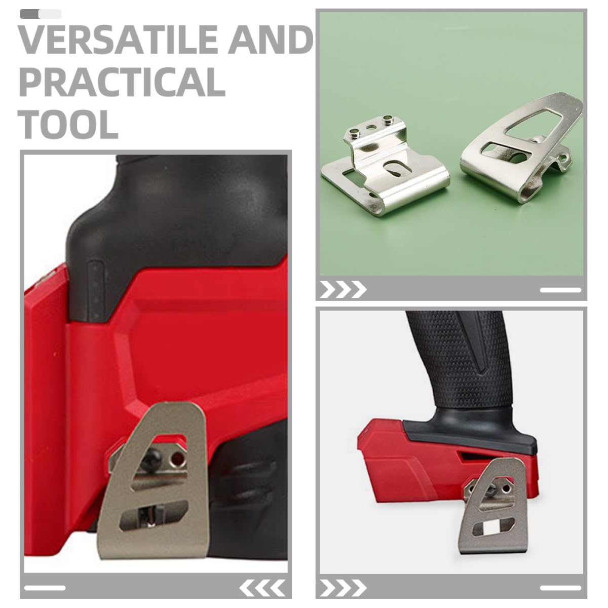 Kisangel 10 Crochets de Ceinture en Acier Argenté pour Perforateur, Porte-outils Précis, Clips Robustes Adaptés aux Environnements de Travail