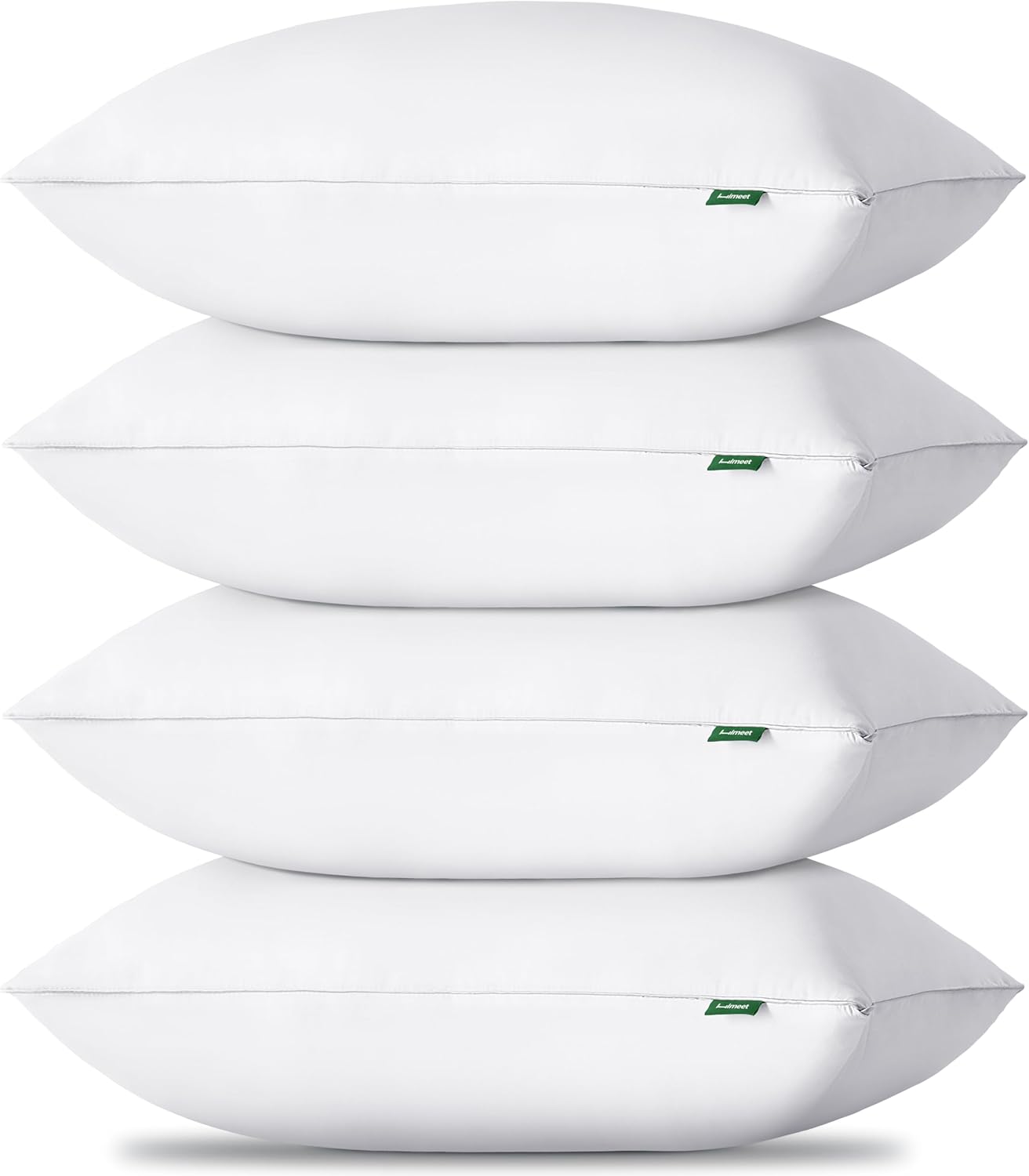 HIMEET Pillows Queen Size Set of 4, Luxury Fluffy Bed Pillows for Sleeping 4 Pack, Soft and Supportive Bed Pillow with Down Alternative Filling for Side and Back Sleepers (18"x28")