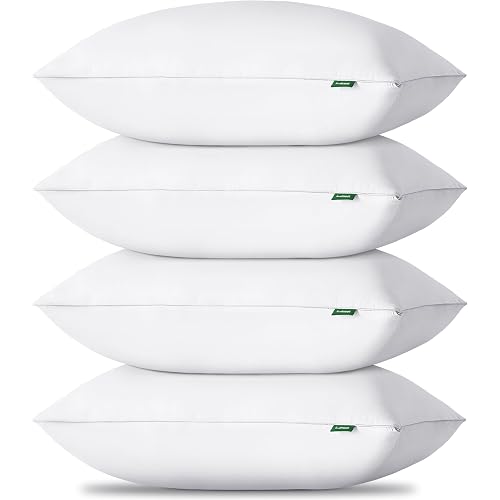 HIMEET Pillows Queen Size Set of 4, Luxury Fluffy Bed Pillows for Sleeping 4 Pack, Soft and Supportive Bed Pillow with Down Alternative Filling for Side and Back Sleepers (18"x28")