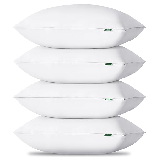 HIMEET Pillows Queen Size Set of 4, Luxury Fluffy Bed Pillows for Sleeping 4 Pack, Soft and Supportive Bed Pillow with Down Alternative Filling for Side and Back Sleepers (18"x28")