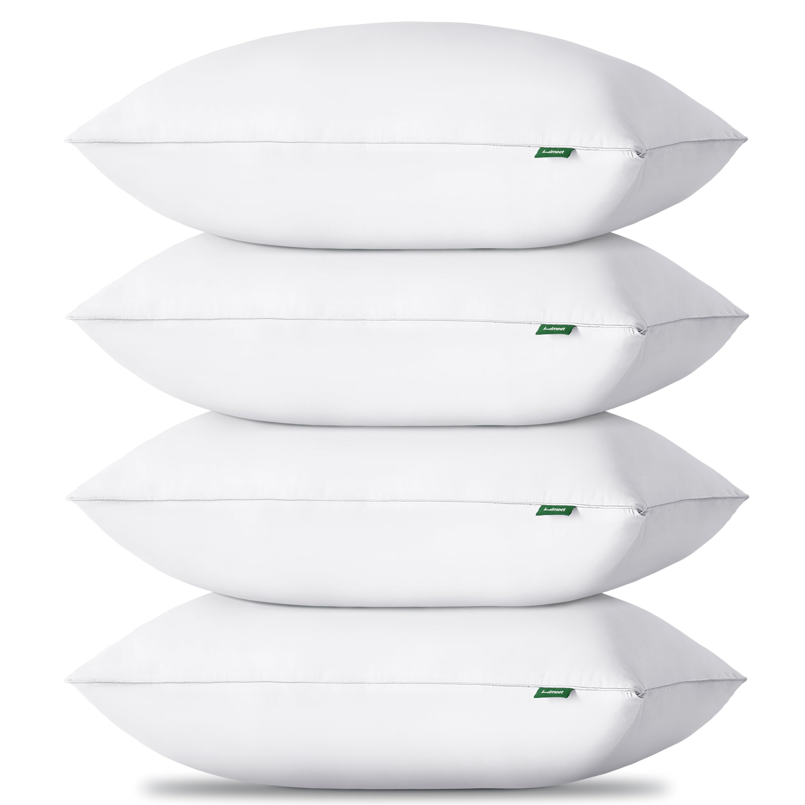 himeet pillows king size set of 4, luxury fluffy bed pillows for sleeping 4 pack, soft and supportive bed pillow with down alternative filling for side and back sleepers (19"x34")