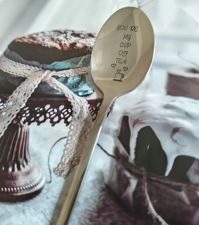 Miniatura 4 de Regalos de Navidad de aniversario para marido, esposa, Enjoy You're My Cup of Tea Spoon para novio, novia, amante del café, té, regalo para pareja,