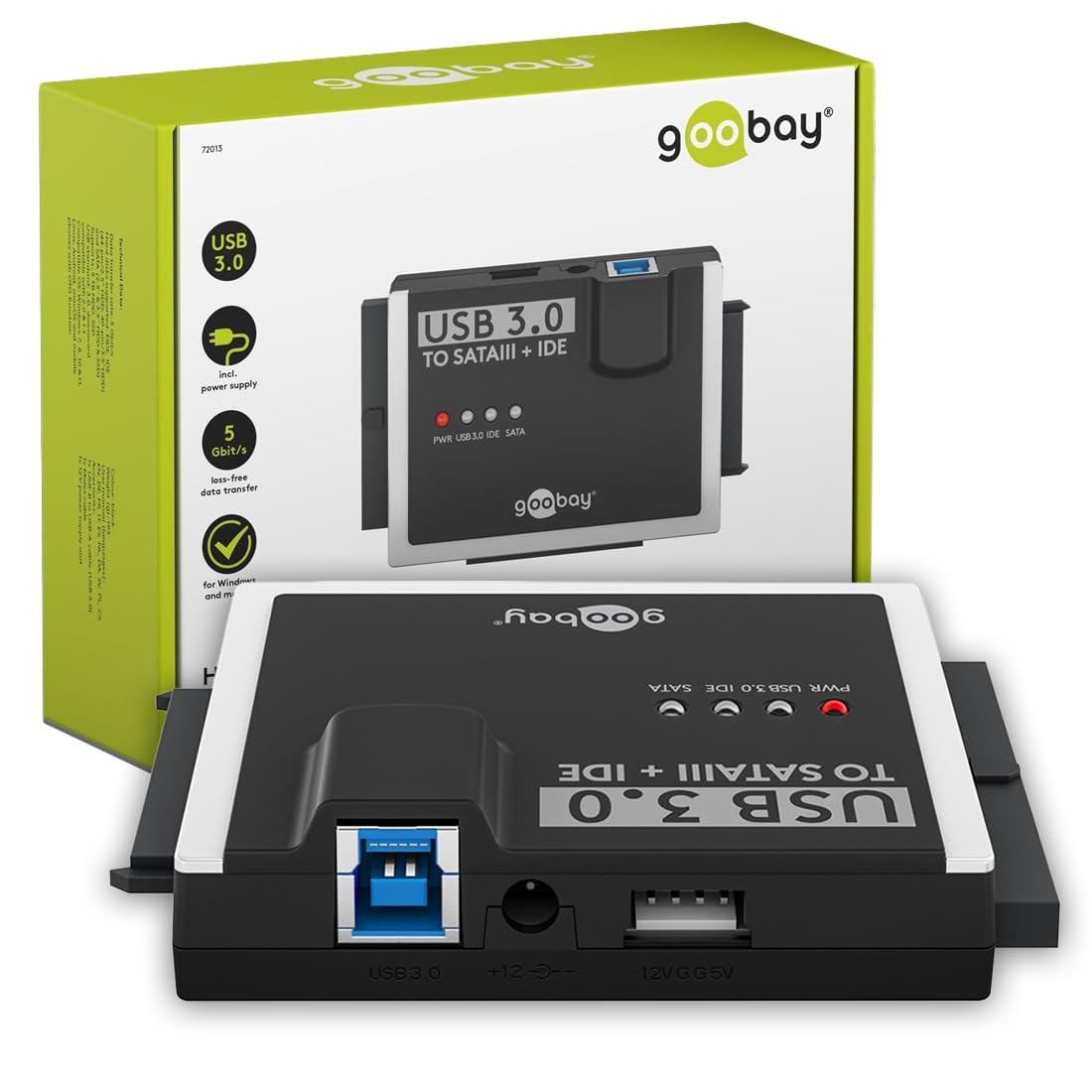 Hdd Externe Harde Schijf Goobay USB 3.0 SATA/IDE Harde Schijf Adapter – Alles-in-één Kit Met Voeding, Kabel & Molex Hard Drive Dock